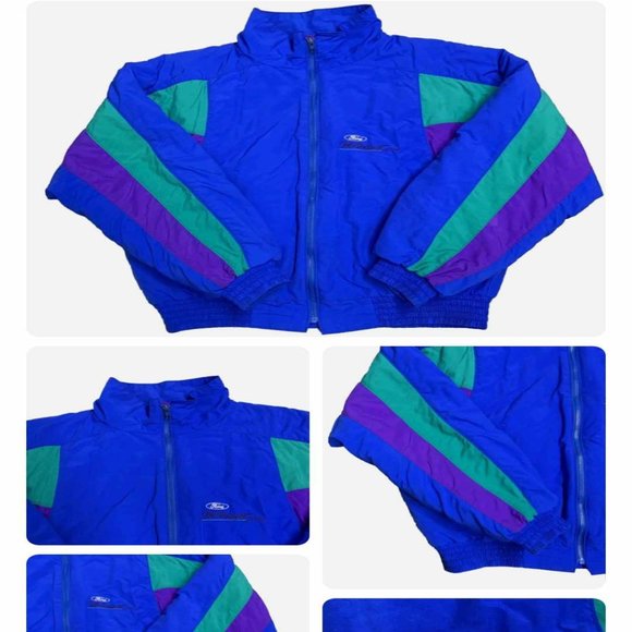 Ford Motor Company Motorsport SVO Colorful Jacket Mens Vintage 1990s